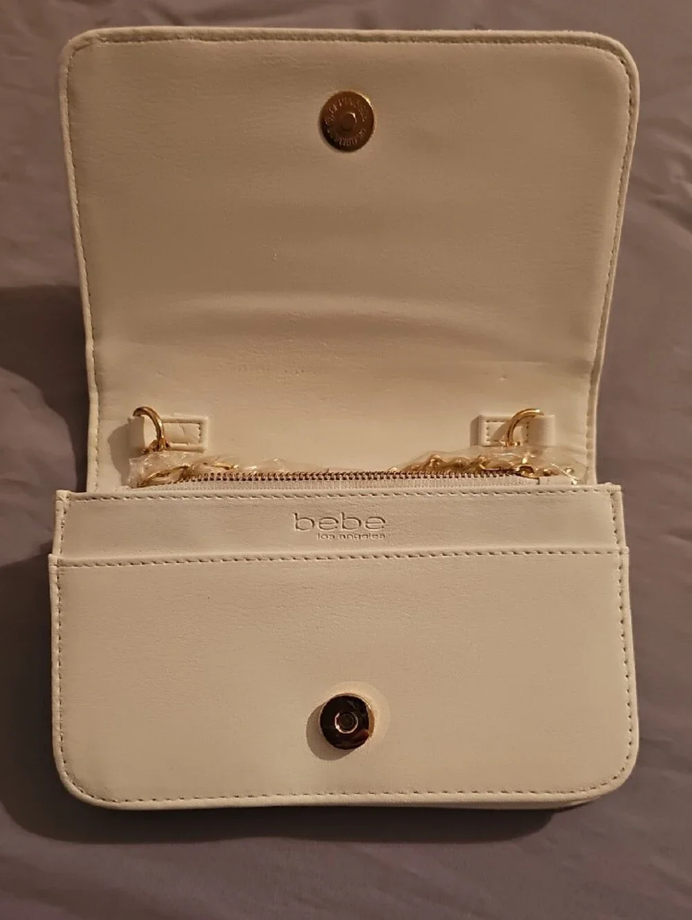 bebe Quilted Crossbody with Gold Logo Accent